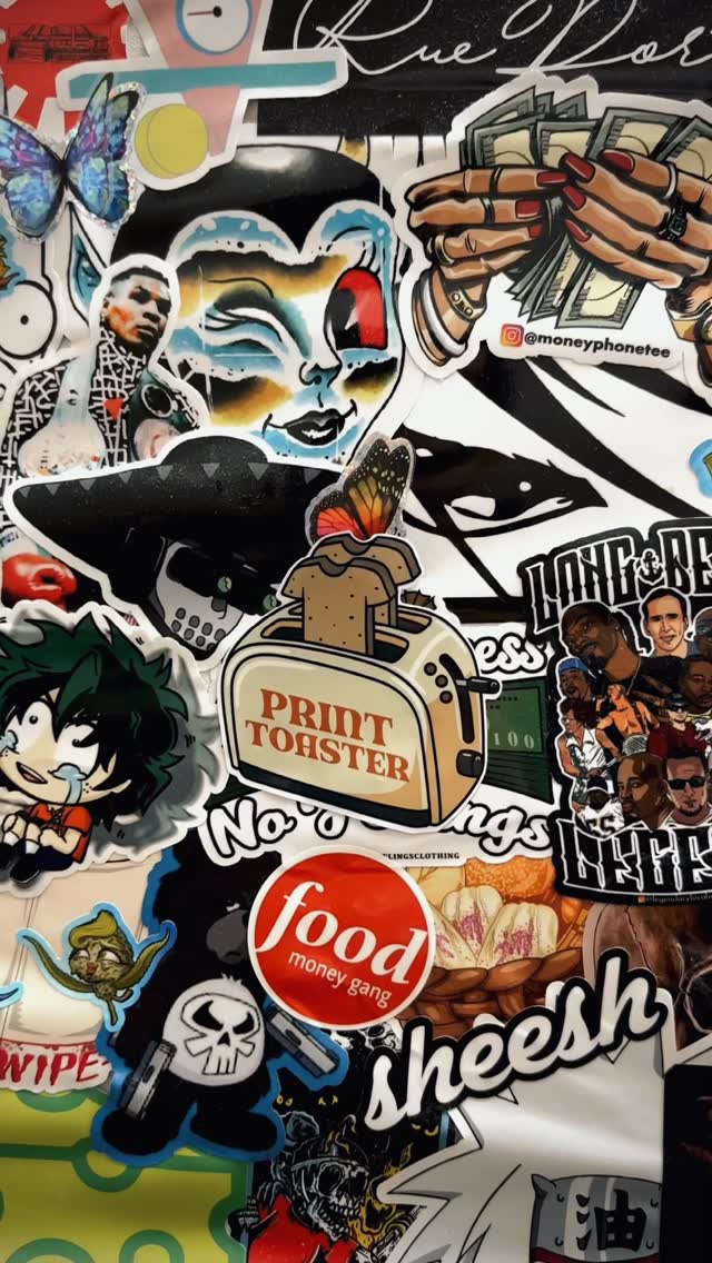Instagram: Client came with the design… we brought it to life 👌🔥 @printtoaster #customstickers #vinyl #fuegostickers #stickers #vinylstickers
