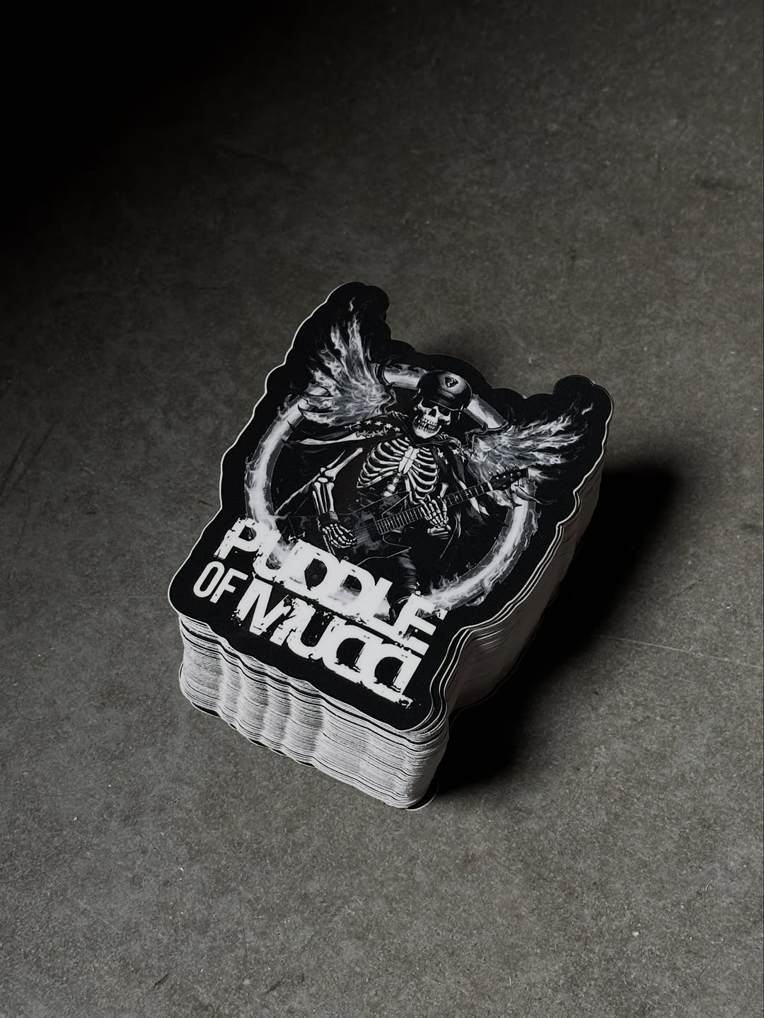 Instagram: Another batch for Puddle of Mudd 🤟🏼 Fuego delivering the heat 🎸🔥 #fuegostickers
